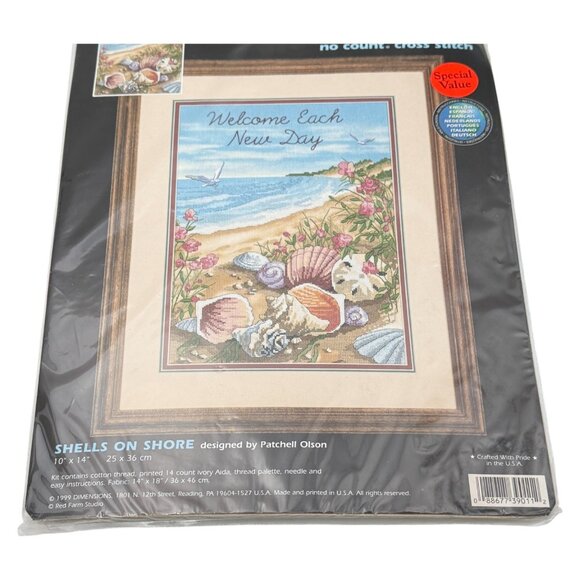 Dimensions Shells on Shore Needlepoint Cross Stitch Kit Vintage 1999 New - Picture 1 of 5